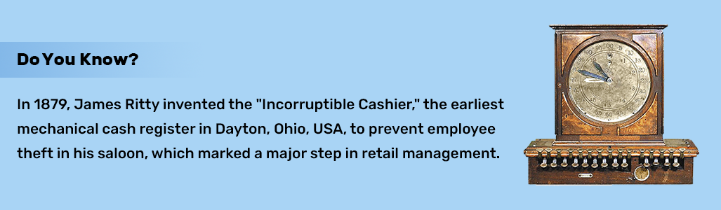 james ritty invented the incorruptible cashier the earliest mechanical cash register in dayton, ohio usa