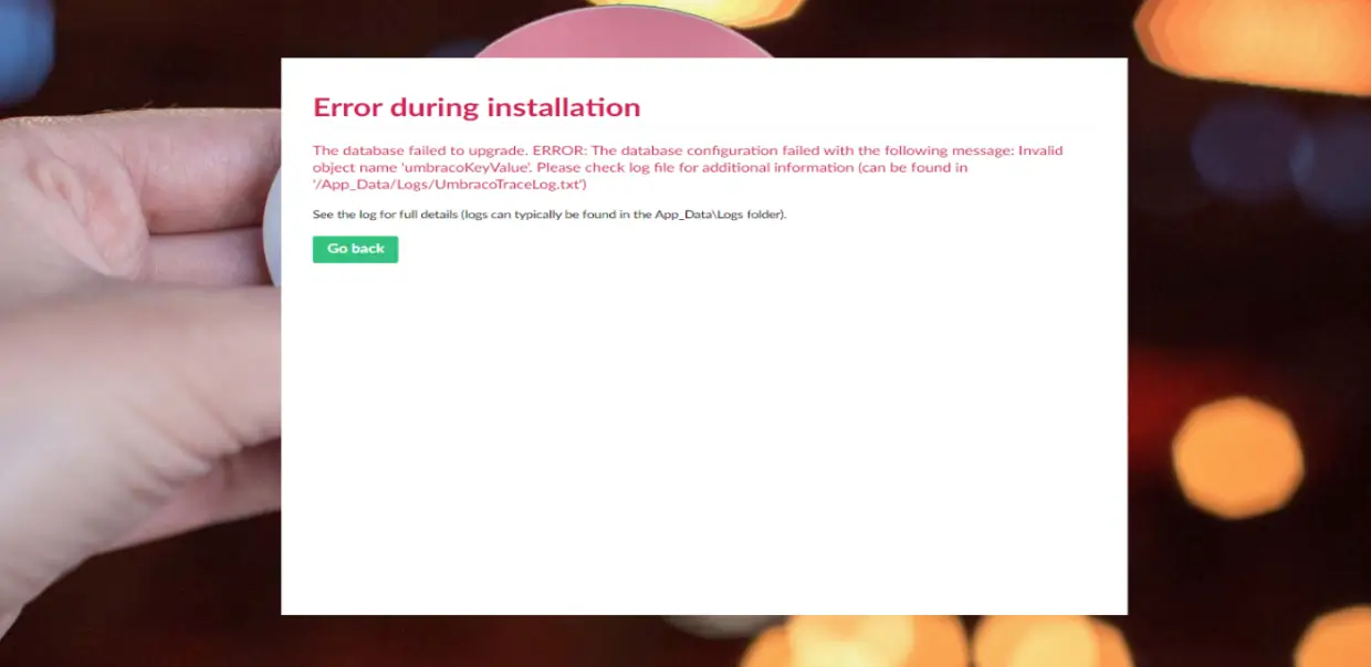 Error During Installation