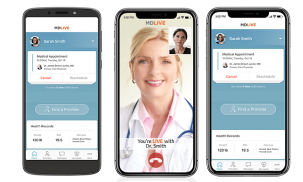 MD Live a type of telemedicine app