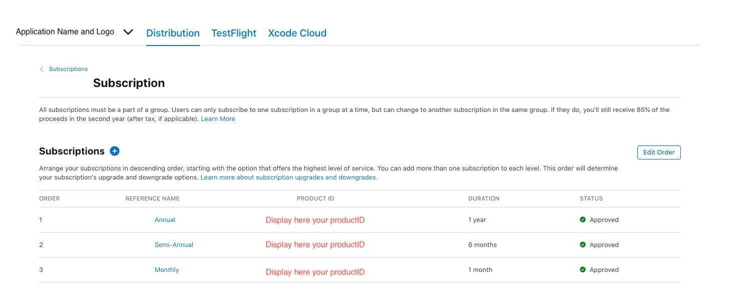 Adding Product In Subscription Group