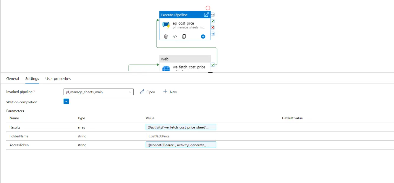 On Success Web Activity Add Pipeline