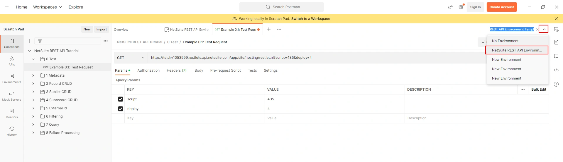 netsuite restapi environment template