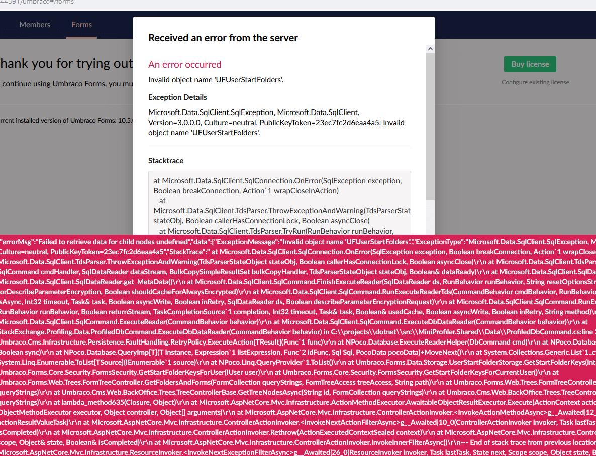 Forms Error