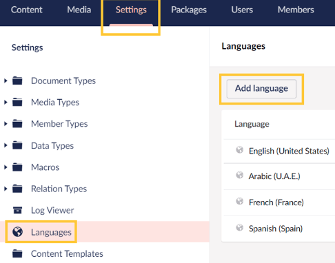Add Languages