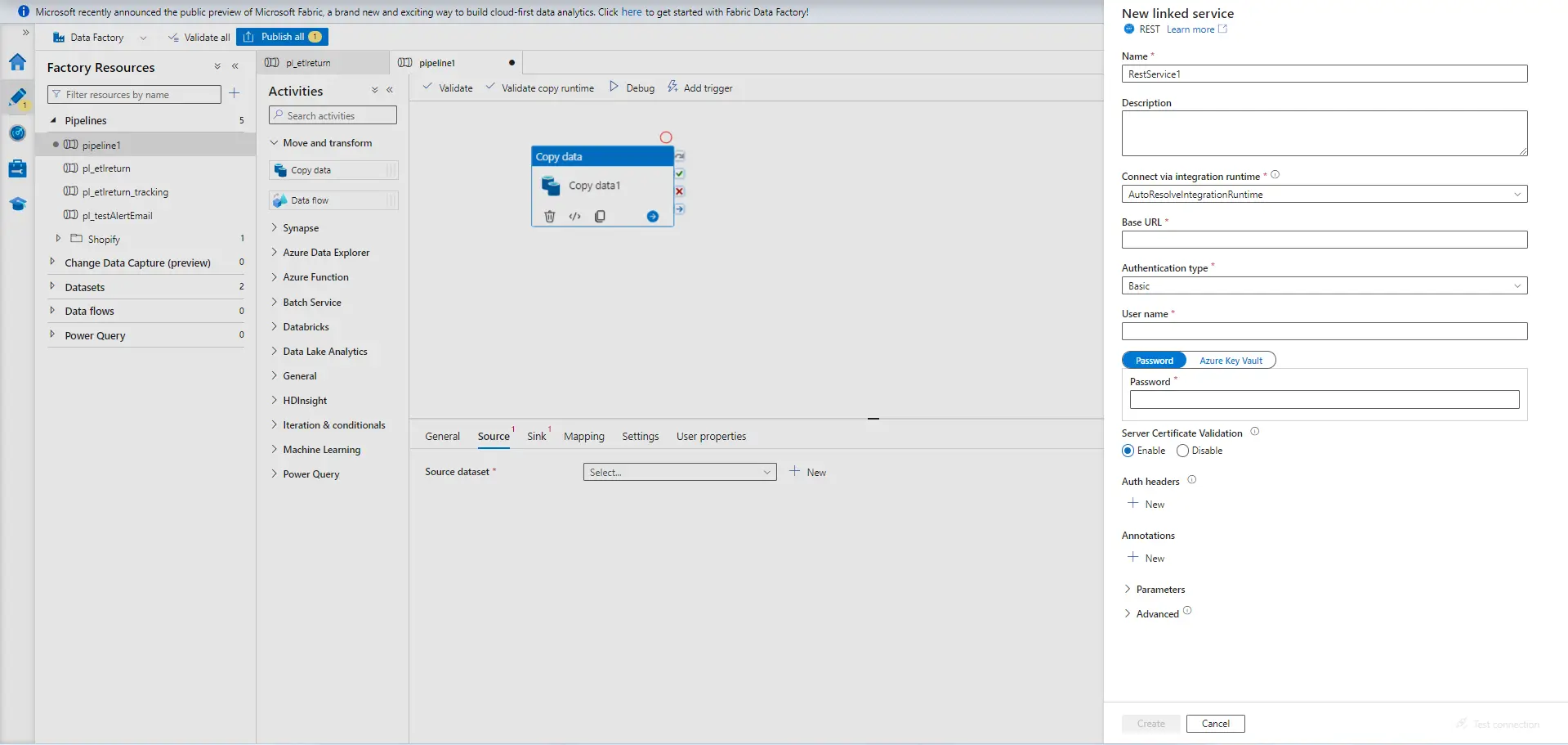create source dataset 2