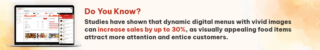 digital menu with vivid images can increase sales by upto 30 percentage