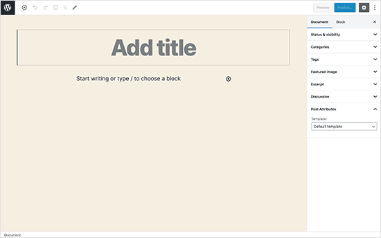 editor mode menu wordpress