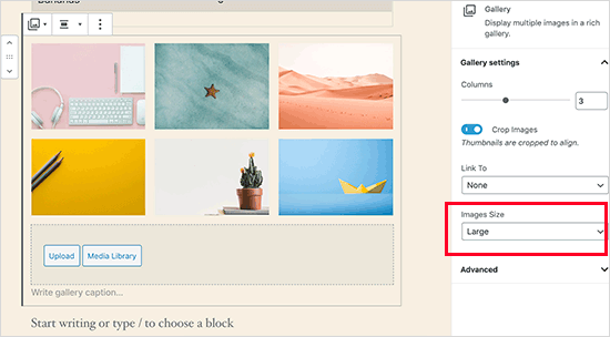 gallery image sizes