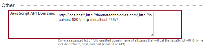 Linkedin API allowed domains
