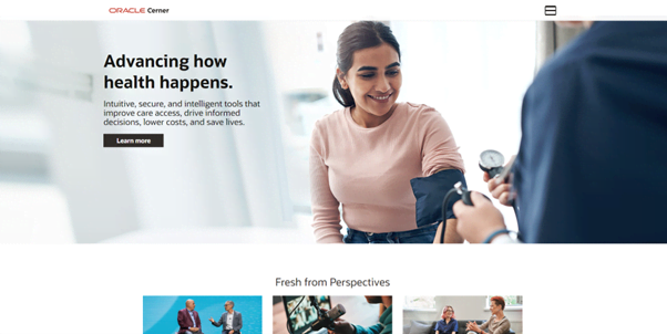 oracle cemer website screen shot