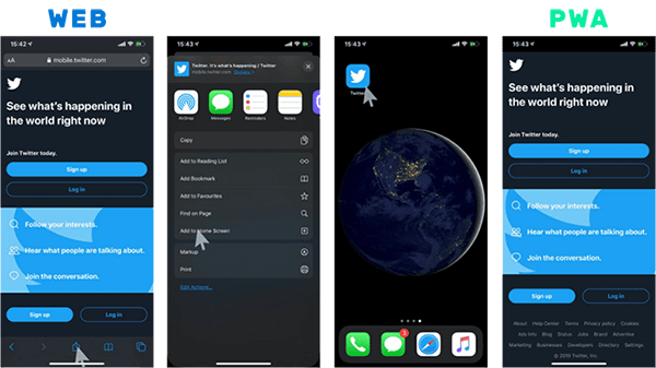 Web App vs PWA web app vs pwa