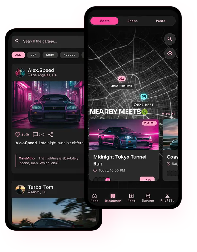 automotive social photo review mobile app solution