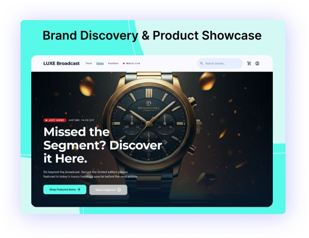 brand discovery and product showcase web platform