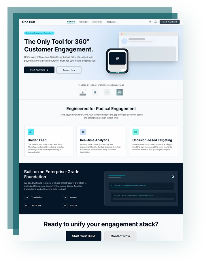 features client engagement web platform