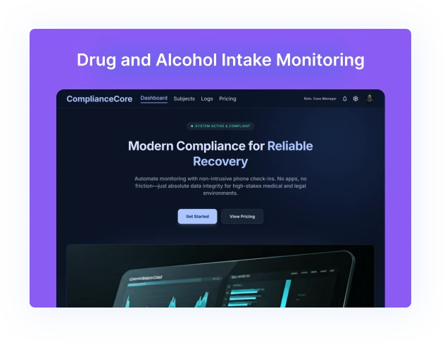 drug alcohol intake monitoring platform requirement