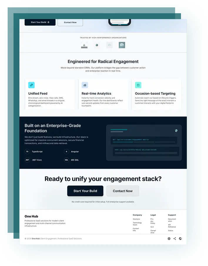 features client engagement web platform