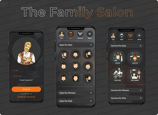 hair dresser mobile app development