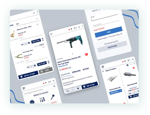 industrial b2b ecommerce crm mobile app requirement