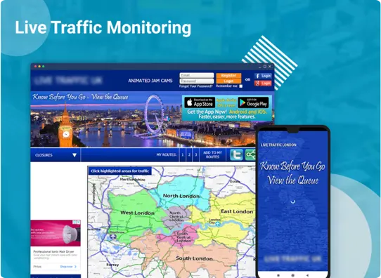 mobile app development for live traffic monitoring