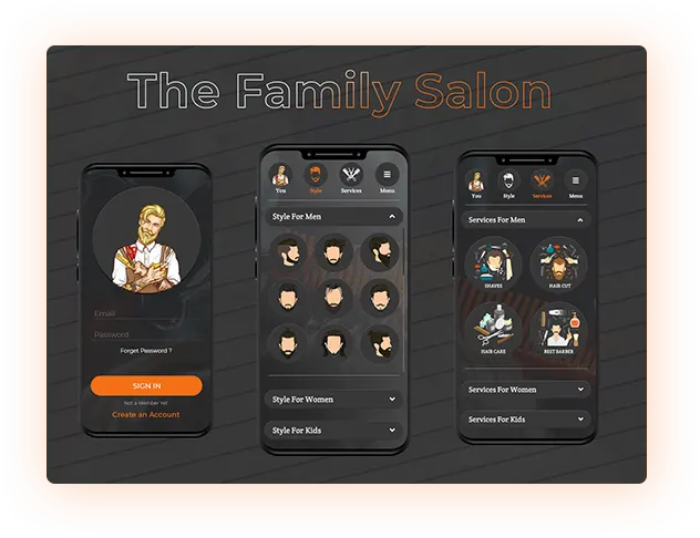 mobile app for family salon