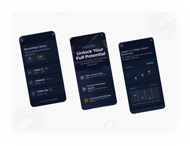 music learning instrument practice mobile app requirement