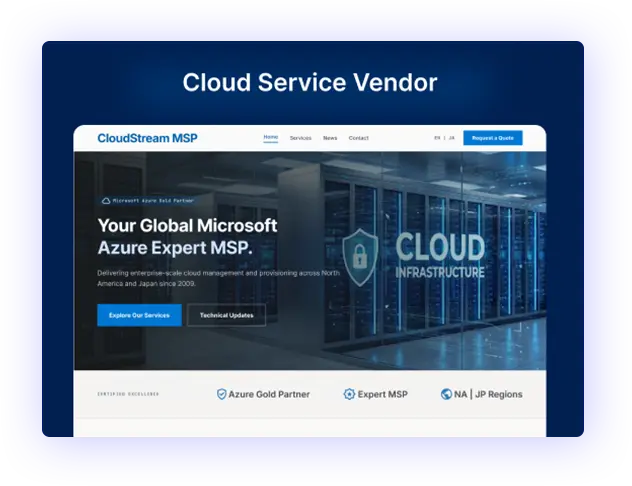 requirement cloud service vendor corporate website