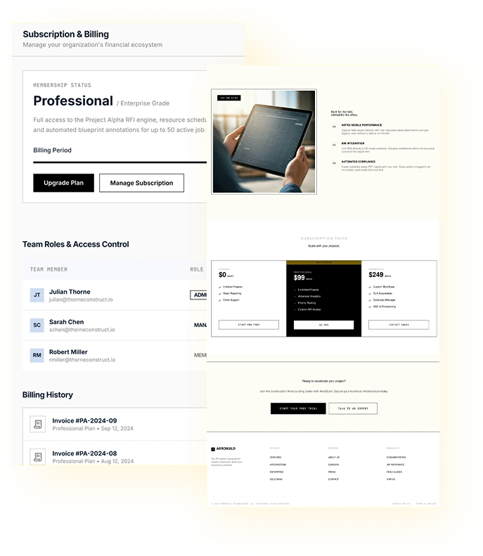 RFI project management platform solution