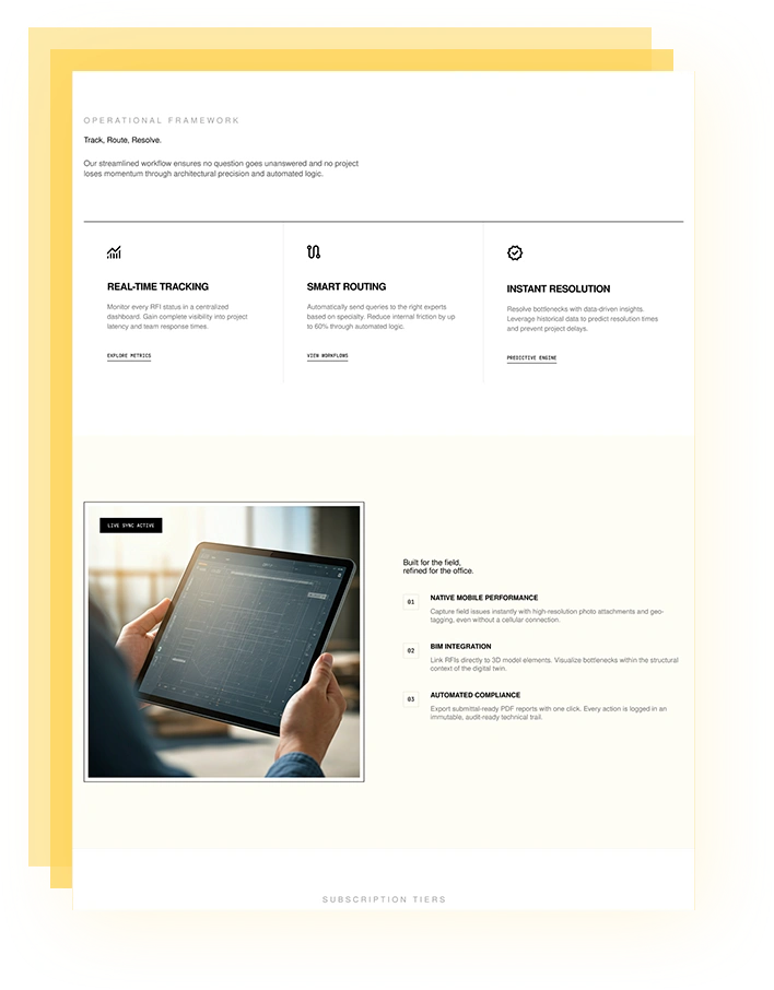 RFI project management platform technology