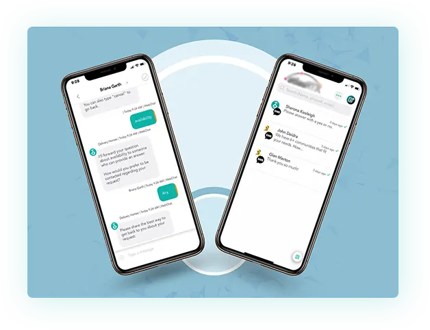 screenshot of chatbot mobile app