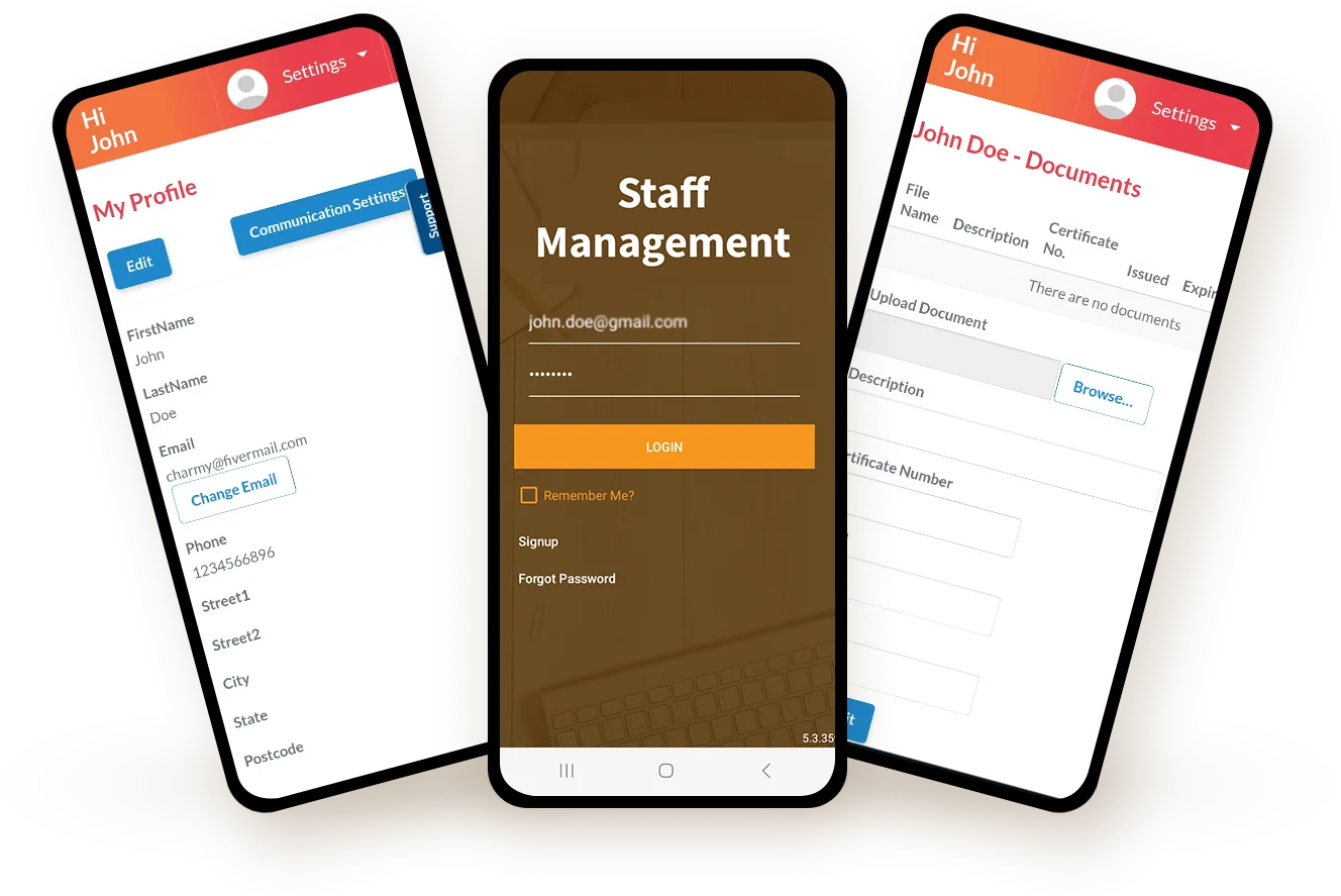Staff management app development