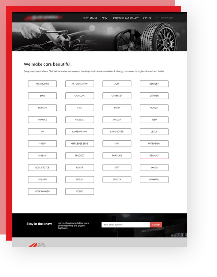 tyres ecommerce mobile app user interface