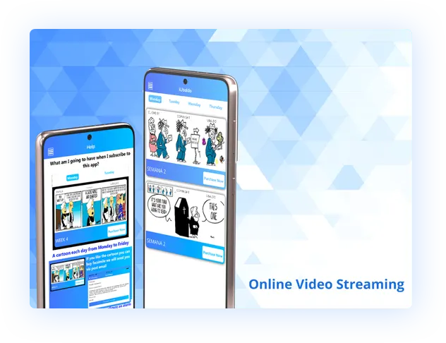 video streaming mobile app on different devices