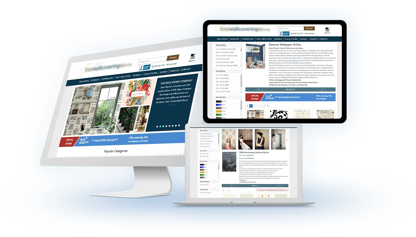 wallpaper ecommerce web portal
